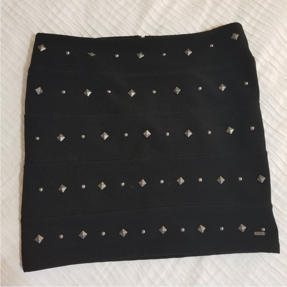 Black Studded Mini Skirt